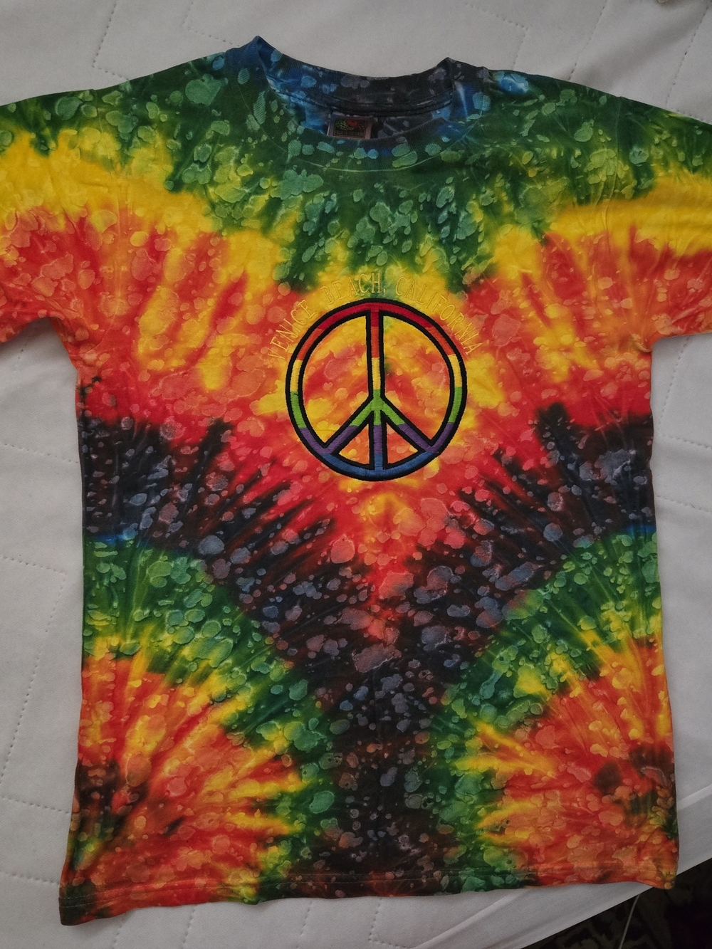 Tie-Dye Peace Sign Women's T-Shirt - Multicolor
